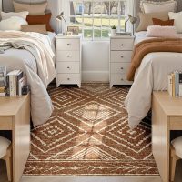 Area Rug 5x7 Rug Machine Washable Non-Slip Low Pile Print Pattern Western Rug for Living Room Bedroom Entryway Tribal Series -Yellowbrown/Cream - Image 9