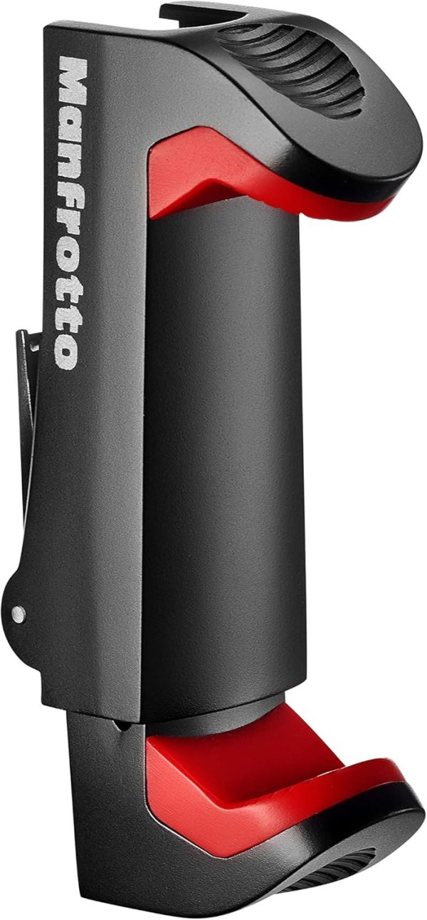 Manfrotto Universal Smartphone Clamp, Pro Version (MCPIXI), for Mini Camera Tripod, Table Tripod,Compact Tripod, Vlogging, Black