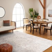 SAFAVIEH Area Rug 8x10 - Evoke Collection - Large - Ivory & Taupe, Oriental Distressed Design, Non-Shedding & Easy Cleaning, Ideal for Living Room, Bedroom, Office, Dining Space (EVK256E) - Image 4