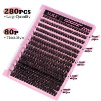 280Pcs Wispy Individual Lashes DIY Eyelash Extensions 8-16MM D-Curly Lash Extensions Lash Clusters 80D Cluster Eyelashes DIY at Home by ALICE - Image 3