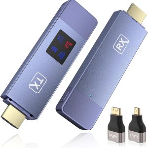 Wireless HDMI Transmitter and Receiver, Wireless HD Extender Plug & Play Portable 2.4G/5G with LED Screen HDMI Kit for Streaming Video and Audio to Monitor from Laptop/Pc/Tv Box/Projector