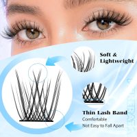 Natural Lash Clusters Wispy Eyelash Clusters 110 pcs Cluster Eyelash Extensions C Curvature Individual Lashes 10-16 mm Mix Length Natural Look Lashes Clusters with Thin Lash Band - Image 3