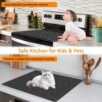 Stove Top Covers for Electric Stove, 28"x20" Premium Heat Resistant Silicone Glass Stove Top Mat, Scratch Proof RV Kitchen Cooktop Protector Mat, Easy to Clean -Black - Image 6