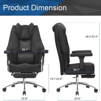 VECELO Big and Tall Office Chair 400lbs, Mesh High Back Computer Chair with Foot Rest, Ergonomic Desk Chair with Lumbar Support and Armrest, Black - Image 3