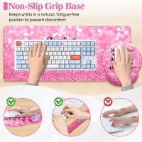 Long Mouse Pad XXL,Ergonomic Desk Mat Gaming Set,Keyboard Wrist Support Rest Mouse Pad Suitable for Office and Home (XXL Pink Set) - Image 4