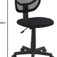 Amazon Basics Rolling Desk Chair, Adjustable, Low Back, Padded Seat, Breathable Mesh, Swivel, Black, 21.25" D x 22.5" W x 38" H - Image 8