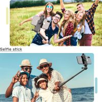 Universal Phone Tripod Mount Adapter with Ｗireless Camera Remote , Cell Phone Holder with Adjustable Clamp for Selfie Stick Monopod Compatible with iPhone, Samsung and so on , Wrist Strap Included - Image 7