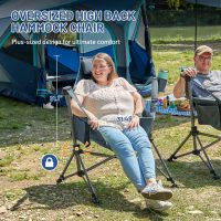 TIMBER RIDGE Hammock Camping Chair, Oversized Swinging Chair with Adjustable Back and Seat Height, Portable Folding Rocking Camping Chair for Outdoor Lawn, Backyard and Patio, Supports 400lbs - Image 5