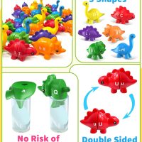 26PCS Dinosaur Alphabet Learning Toys for Toddlers Kids 3-5, Montessori Educational Toys Gifts for 3 4 5 Year Old Boy Girl, Preschool Learning Activities, Double Sided ABC Matching Game - Image 5