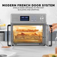 Kalorik MAXX Air Fryer Oven, 26 Quart 10-in-1 Countertop Toaster Oven & Air Fryer Combo - Fry, Bake, Roast, Rotisserie, & More, Large Glass French Doors & 9 Accessories, 1700-Watts, Stainless Steel - Image 9