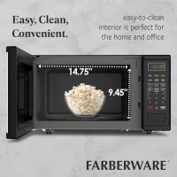 Farberware 1.1 Cu. Ft. 1000-Watt Microwave Oven Digital Control, 10 Power Levels, One-Touch Cooking, Defrost, Child Safety Lock, Black - Image 5