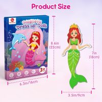 Mocoosy Magnetic Dress Up Dolls for Girls, Princess Mermaid Fairy Ballerina Magnet Dolls Dress Up Kits, Travel Game Car Road Trip Airplane Activity Toys Birthday Gifts for Toddler Girls Ages 3 4 5 6 7 - Image 2