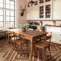 Area Rug 5x7 Rug Machine Washable Non-Slip Low Pile Print Pattern Western Rug for Living Room Bedroom Entryway Tribal Series -Yellowbrown/Cream - Image 8