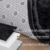 Merelax Soft Area Rug for Livingroom Bedroom, Machine Washable 4x6 Black Rugs Fluffy Shaggy Bedside Rug, Non Slip Indoor Carpet for Nursery Kids Room Home Decor Aesthetic - Image 5