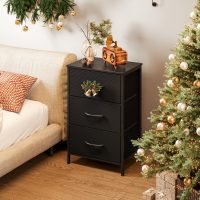 AODK Dresser for Bedroom Nightstand Small Dressers Chest of Drawers End Table for Living Room, Closet Dresser with 3 Storage Drawers Organizer Clothes, Black - Image 2
