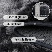 5x7 Ft Large Shag Rugs for Bedroom Living Room Decor for Men Boys, Tie Dyed Ultra Soft Fluffy Furry Area Rug for Indoor Floor, Aesthetic Carpet for Home Decor (Dark Grey) - Image 5