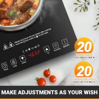 AMZCHEF Portable Induction Cooktop 20 Temperature & Power Levels, 1800W Induction Stove Burner with 6.8" Heating Coil, Low Noise Hot Plate Single Electric Cooktops Countertop Stove with Timer - Image 2