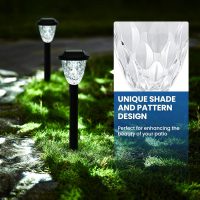 GIGALUMI 8 Pack Solar Lights Outdoor, Solar Pathway Lights with Great Pattern, Waterproof Auto On/Off Solar Powered Light for Outside Yard Garden Walkway Driveway Lawn Pathway - Image 8