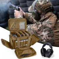 DSLEAF Tactical Gun Range Bag for 4 Handguns, Pistol Shooting Range Bag with 6X Magazine Slots and Extra Pockets for Ammo and Essentials - Image 8
