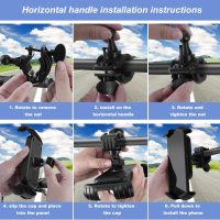 Bike Phone Holder, Phone Holder for Bike, Four Corners Firmy Clamp Bike Cell Phone Holder, 360 Degree Rotation Bike Phone Mount， Accessories for iPhone Smartphone - Image 6