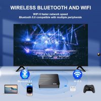 RUPA Android TV Box 13.0, 2025 Android Box 4GB RAM 64GB ROM Support Dual-WiFi 2.4G/5.8G WIFI6 10/100M Ethernet 3D 8K HDR10+ BT5.0 with Voice Remote Control - Image 6