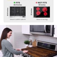Stove Top Covers for Electric Stove with Handles 30”x22” (Outer) / 28.9”x20.8” (Inner) - Acacia Wood Noodle Board for Gas Stovetop - Stove Top Covers for Gas Burners, Sink Cutting Board (Walnut color) - Image 7