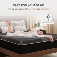 King Mattress 12 Inch Charcoal Memory Foam in a Box, CertiPUR-US Certified, Fiberglass Free, Gel Double Mattress, Made in The USA of US Foam, 80" × 76" × 12", Medium - Image 4
