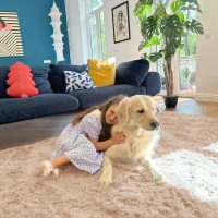 OLANLY Area Rugs for Living Room Bedroom, Machine Washable 4x5.9 ft Soft Fluffy Shaggy Bedside Rug, Indoor Floor Carpet for Kids Girls and Boys, Dorms, Nursery Rooms, Home Decor Aesthetic, Beige - Image 3