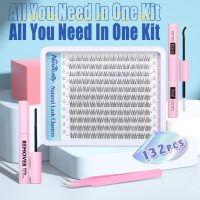 Natural Lash Clusters Kit DIY Lash Extension Kit Wispy Eyelash Extension Kit C-curly Individual Lashes Kit 9-12MM Short Eyelash Clusters with Lash Remover by Newcally - Image 2