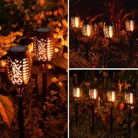 10Pack Solar Lights Outdoor, Solar Torch Lights Outdoor Flickering Flame for Halloween Decorations, Waterproof Garden Light Solar Powered , Torches Flame Light for Outside Halloween Decor Yard Garden - Image 3