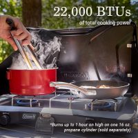 Coleman Triton+ 2-Burner Propane Camping Stove with InstaStart Ignition, Portable Camping Cooktop with 2 Adjustable Burners & Wind Guards, 22,000 BTUs of Power for Camping, Tailgating, Grilling - Image 6