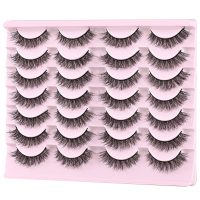FARRED Natural Lashes Short Eyelashes Wispy False Mink Lash Pack 14 Pair Natural Look Fluffy Cat Eye Strip Eyelash Small Fake Lashes Full Pestañas Sets for MUA and Beginners Daily Makeup (F1 | 8-14mm) - Image 3