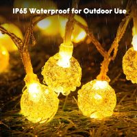 Minetom Crystal Globe String Lights Battery Operated - 17 ft 30 LED Globe Fairy Lights with Remote and 8 Modes, Waterproof for Bedroom Tent Loft Camping Porch Patio Party Wedding Decor, Warm White - Image 8