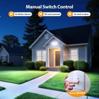 Onforu 60W Flood Lights Outdoor, 6000LM Brightness Security Lights Switch Controlled, 3 Adjustable Heads, IP65 Waterproof, 6500K Wall Mount Exterior LED Flood Light - Image 4