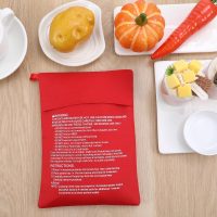 4 Pcs Baked Potato Microwave Bag Reusable Microwave Cooker Pouch Potato Bag Quick-Cook Easy Kitchen Gadget Cooker for Fluffy Sweet Potatoes Red Baked Pouch - Image 7