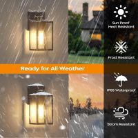 WIHTU Dusk to Dawn Outdoor Lighting Fixtures, Exterior Front Porch Light, Black Sensor Wall Sconce Lamp, Waterproof Wall Lantern, Anti Rust Outside Coach Lights for House, Doorway, Garage - Image 3