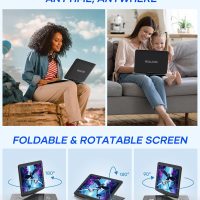 WONNIE 17.9" Portable DVD Player with 15.4" Large HD Swivel Screen, 6 Hours Rechargeable Battery, DVD Player Portable Support MP4, MKV Video & USB/SD Card/Sync TV, High Volume Speaker, All Regions - Image 5