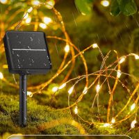 Minetom Solar String Lights for Outside, 33Ft 100 LED Outdoor Solar Fairy Lights, 8 Modes Balcony Lights for Tree Patio Christmas Party Wedding Decor (Warm White) - Image 3