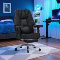 VECELO Big and Tall Office Chair 400lbs, Mesh High Back Computer Chair with Foot Rest, Ergonomic Desk Chair with Lumbar Support and Armrest, Black - Image 10