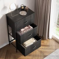AODK Dresser for Bedroom Nightstand Small Dressers Chest of Drawers End Table for Living Room, Closet Dresser with 3 Storage Drawers Organizer Clothes, Black - Image 6