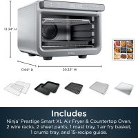 Ninja Air Fryer & Toaster Oven | Prestige Smart XL Countertop Oven | Bakes up to 20 Cookies, Fits up to a 12lb Turkey | Pizza, Toast, Bake, Air Fry & Reheat | 1800 Watts | Stainless Steel | DT501​ - Image 9
