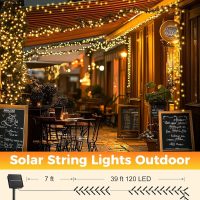 Brightown 2 Pack Solar String Lights for Outside, 92Ft 240 LED Solar Lights Outdoor Waterproof with 8 Modes, Solar Outdoor String Light for Patio Yard Tree Garden Party Decorations, Warm White - Image 9