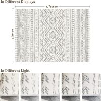 8x10 Area Rug for Living Room Moroccan Washable Rugs Non Slip Indoor Floor Carpet Foldable Large Soft Area Rug for Dining Room Bedroom with Low Pile(Grey,8'x10') - Image 2