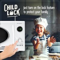 Nostalgia NRMO9WH Microwave Oven, 0.9 Cu. Ft. 800-Watts with LED Digital Display, Child Lock, Easy Clean Interior, White - Image 4