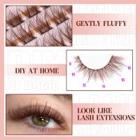 Brown Lash Clusters Natural Lash Extensions Wispy Eyelash Clusters 154 Pcs C-Curly Lashes Clusters for Everyday Wear Beginner Friendly Dark Brown Cluster Eyelash Extensions by Mavphnnee - Image 5