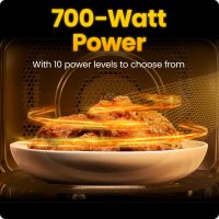 Chefman Countertop Microwave Oven 0.7 Cu. Ft., 700 Watts with 10 Power Levels, 6 Cooking Presets with One-Touch Express Cook, Eco Mode, Child Safety Lock, & Mute Button - Black - Image 4