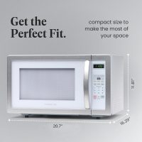 Farberware Countertop Microwave 1000 Watts, 1.1 cu ft - Microwave Oven With LED Lighting and Child Lock - Perfect for Apartments and Dorms - Easy Clean White, Platinum - Image 4