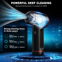 Compressed Air Duster,3 Gear Adjustable 100000RPM Electric Air Duster, Rechargeable Cordless Air Blower with LED Light for Computer Keyboard Electric Devices Cleaning. Replaces Compressed Air Cans - Image 2