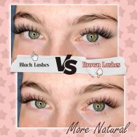 Brown Lash Clusters Natural Lash Extensions Wispy Eyelash Clusters 154 Pcs C-Curly Lashes Clusters for Everyday Wear Beginner Friendly Dark Brown Cluster Eyelash Extensions by Mavphnnee - Image 3