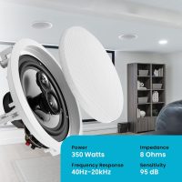 Acoustic Audio by Goldwood CS-IC83 8” 3-Way In Ceiling Home Theater Speaker System (White, 5 Speakers) - Image 4